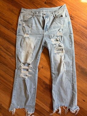 Boutique distressed jeans